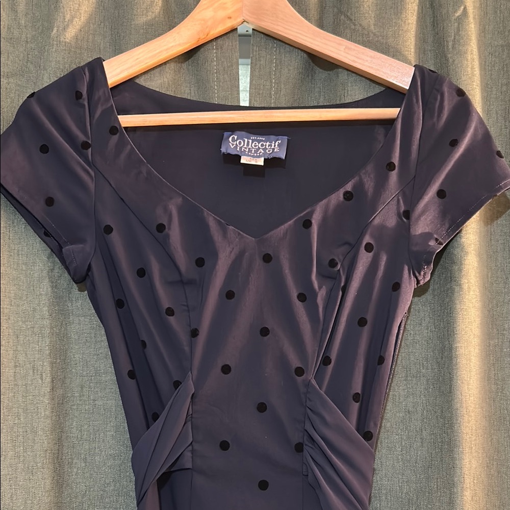 Collectif Blue Polka Dot Dress